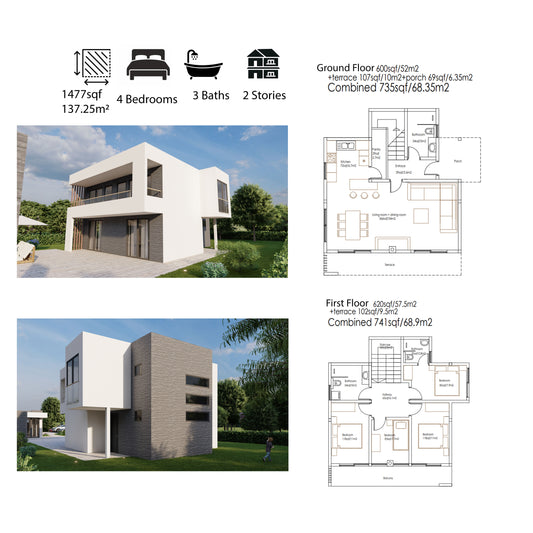 Modern 4bedroom house plan